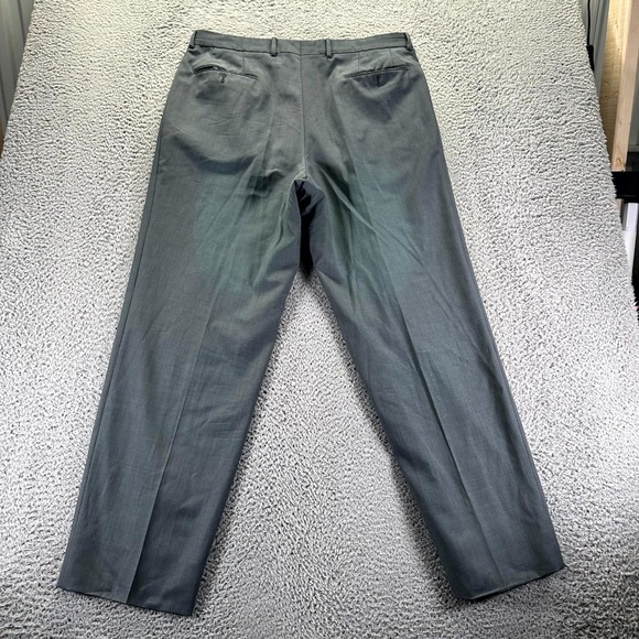 Hugo Boss Pant Mens 38x33 Gray Dress Straight Leg Pleated Preppy Business Career - Picture 5 of 10